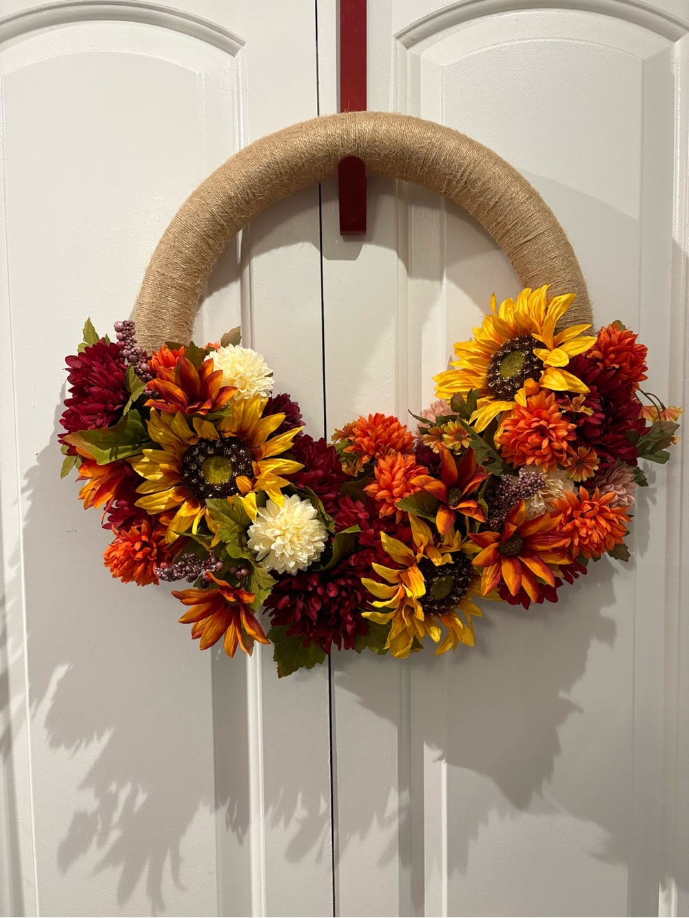 Hand Crafted Yellow & Orange Sunflower Fall Floral Wreath